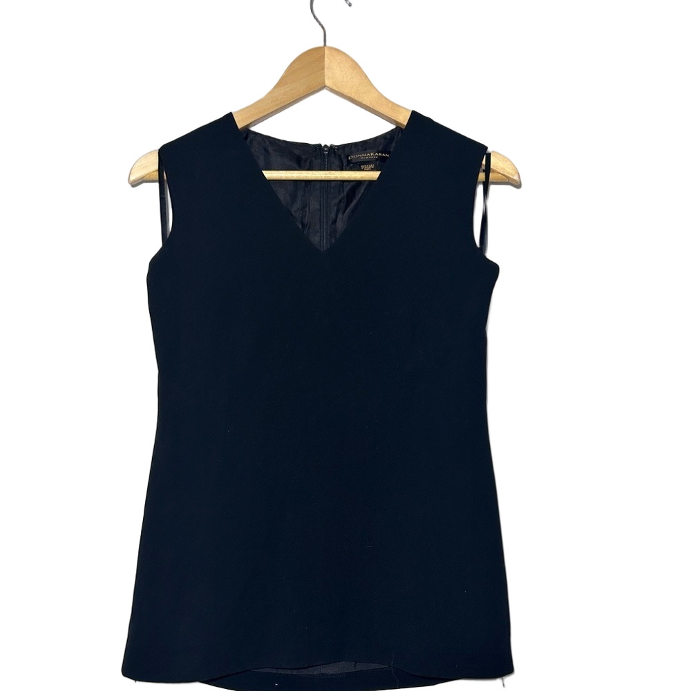 DONNA KARAN BLACK BLOUSE top size  4
